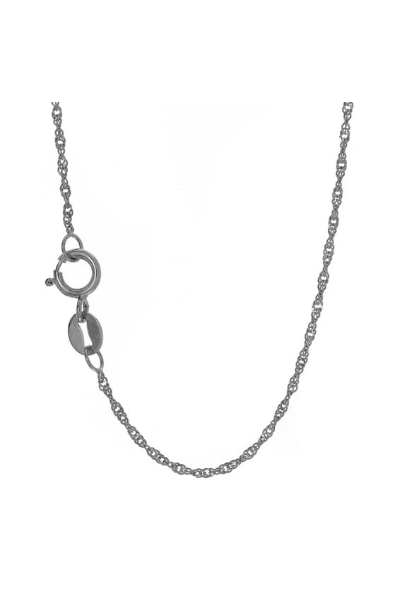 10k Solid Yellow or White Gold Singapore Pendant Chain Necklace (16, 18 and 20 Inches)