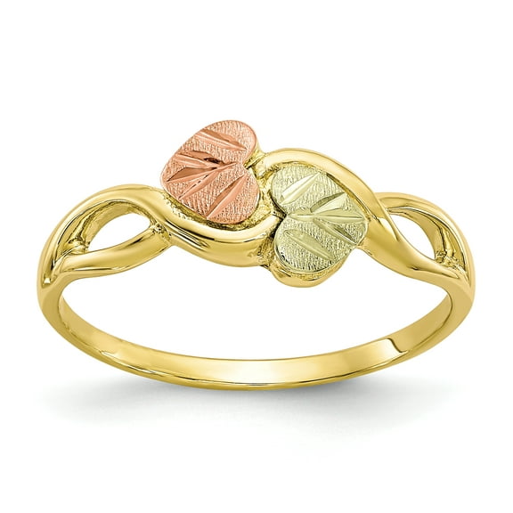 10k Three Tone Black Hills Gold Ring
