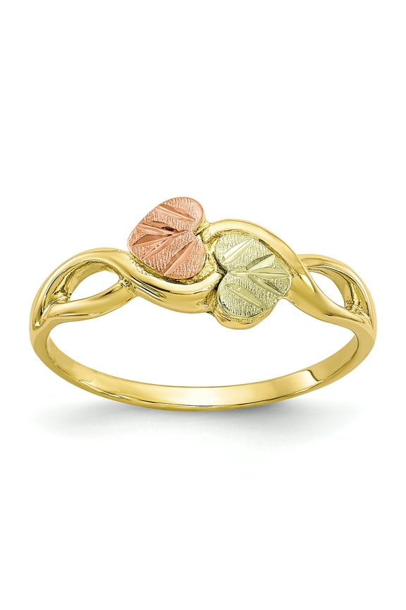 10k Three Tone Black Hills Gold Ring