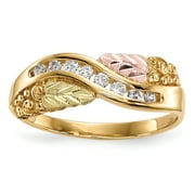 ICE CARATS 10k Tri Color Black Hills Gold Diamond Band Ring Size 7.00 Flower Leaf Fine Jewelry For Women Gifts For Her