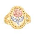 thumbnail image 1 of 10k Tri-color Gold Womens Flower Fashion Ring 17.1x3mm Wide Ring for Women - 2.6 Grams, 1 of 2