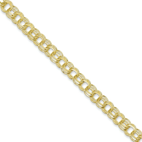 10k Triple Link Charm Bracelet
