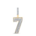 thumbnail image 1 of 10k Two-Tone Gold 1 CTW Natural Diamond Number "7" Mens Charm 5.33 Grams, 1 of 1