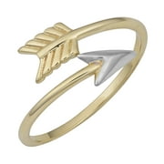 FREMADA KoolJewelry 10k Two-tone Gold High Polish Bypass Arrow Ring (size 6)