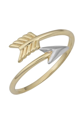 KoolJewelry 10k Two-tone Gold High Polish Bypass Arrow Ring (size 6)