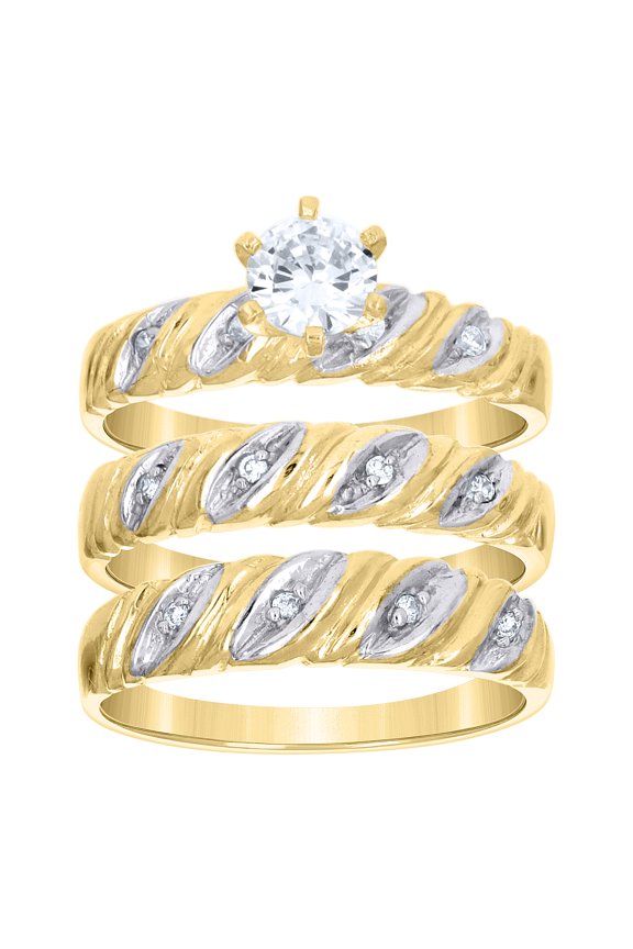 10k Two-Tone Gold Mens Cubic Zirconia Allah Religious Ring