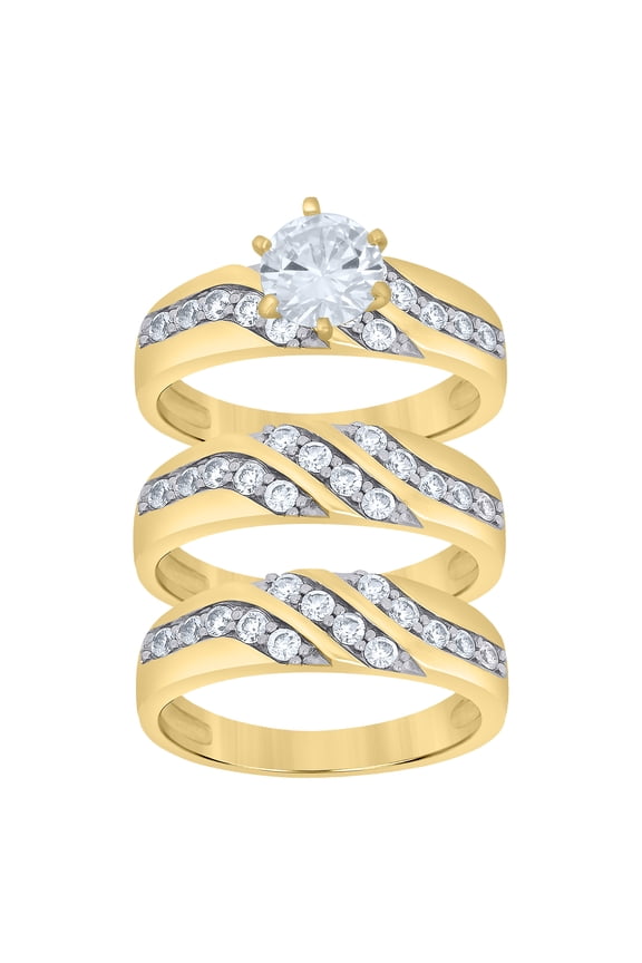 10k Two-Tone Gold Mens Cubic Zirconia Dollar Sign Square Head Ring