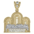 thumbnail image 1 of 10k Two-Tone Gold Mens Cubic Zirconia Last Supper Religious Charm Pendant, 1 of 1
