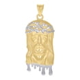 thumbnail image 1 of 10k Two-Tone Gold Mens Jesus Religious Dripping Charm Pendant, 1 of 1