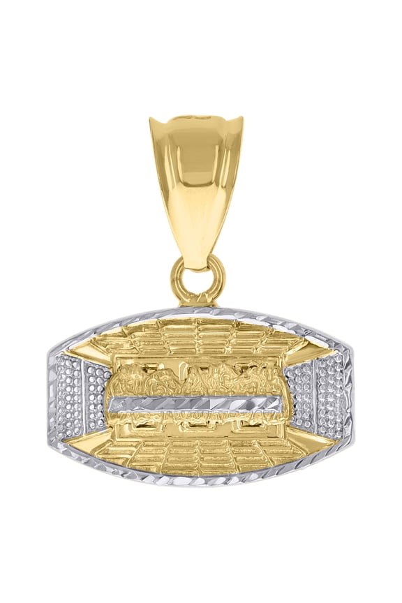 10k Two-Tone Gold Mens Last Supper Religious Charm Pendant
