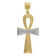 thumbnail image 1 of 10k Two-Tone Gold Mens Religious Ankh Cross Pendant, 1 of 1