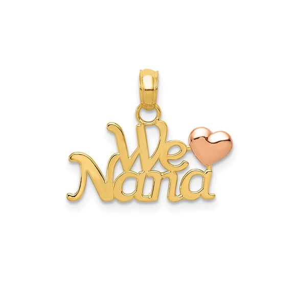 10K Two-Tone Gold We Love Nana Charm Pendant, Polished, 16 mm