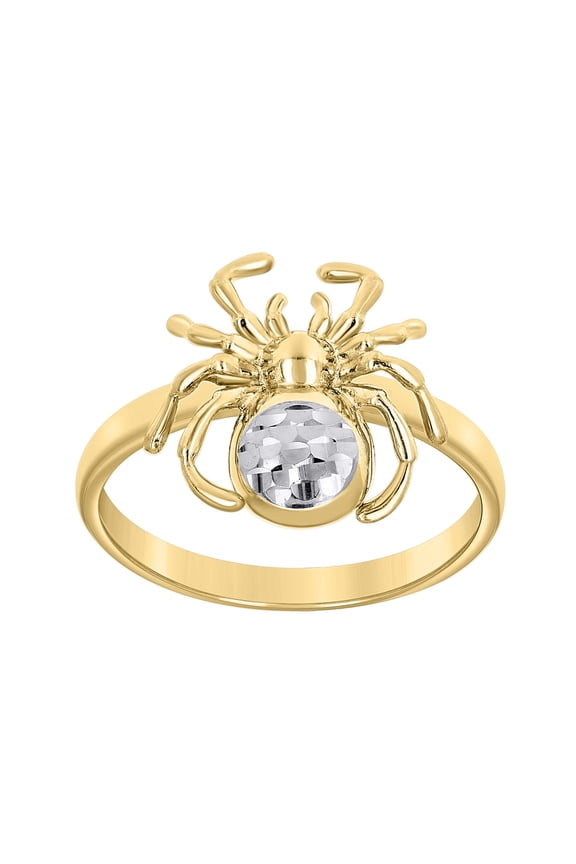 10k Two-Tone Gold Womens Brass Spider Ring