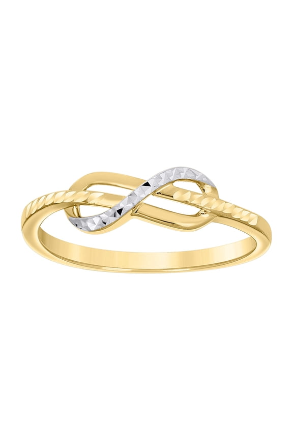 10k Two-Tone Gold Womens Infinity Knot Ring