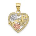 thumbnail image 1 of 10k Two-Tone and White Rhodium #1 WIFE In Heart Charm 10K9071, 1 of 4