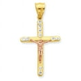 thumbnail image 1 of 10k Two-tone Cubic Zirconia Crucifix Pendant, 1 of 1