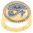 thumbnail image 1 of 10k Two-tone Gold Mens Cubic Zirconia Eye Of Horus Signet Ring Ring for Men - 5.4 Grams, 1 of 2