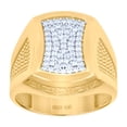 thumbnail image 1 of 10k Two-tone Gold Mens Cubic Zirconia Greek Key Fashion Ring 18.3mm Long Ring for Men - 6.5 Grams, 1 of 2