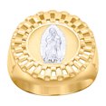 thumbnail image 1 of 10k Two-tone Gold Mens Guadalupe Religious Ring 21.3mm Wide Ring for Men - 7.6 Grams, 1 of 2