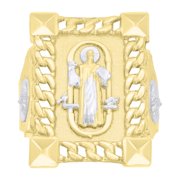 10k Two-tone Gold Mens St. Benedict Religious Ring