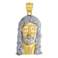 thumbnail image 1 of 10k Two-tone Gold Unisex Textured Jesus Christ Religious Charm Pendant Necklace 40.1x20.50mm Wide Pendant for Women, 1 of 2