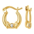 thumbnail image 1 of 10k Two-tone Gold Womens Bow Hoop Earrings 16.8x13.70mm Wide Hoop Earring for Women, 1 of 2