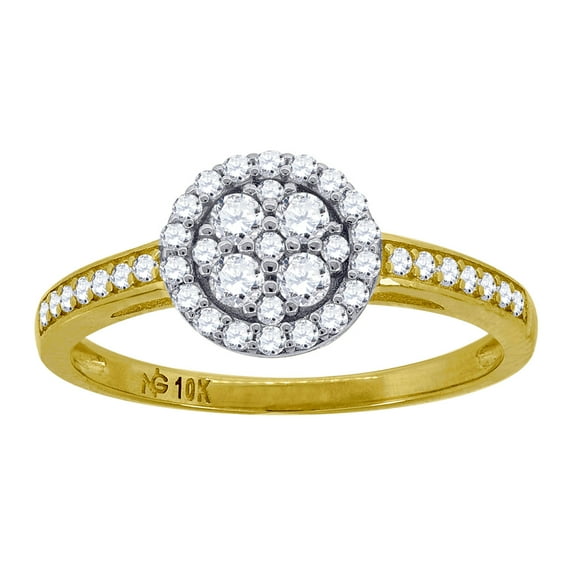 10k Two-tone Gold Womens Cubic Zirconia Engagement Ring 8x1.8mm Wide Size 6.5 Engagement Ring for Women