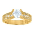thumbnail image 1 of 10k Two-tone Gold Womens Cubic Zirconia Engagement Ring 5.9x3.5mm Wide Engagement Ring for Women, 1 of 2