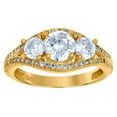 thumbnail image 1 of 10k Two-tone Gold Womens Cubic Zirconia Three Stone Engagement Ring 8.8x2.2mm Wide Engagement Ring for Women, 1 of 2