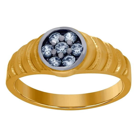10k Two-tone Gold Womens Round Cubic Zirconia Engagement Ring 5.7x1.7mm Wide Engagement Ring for Women