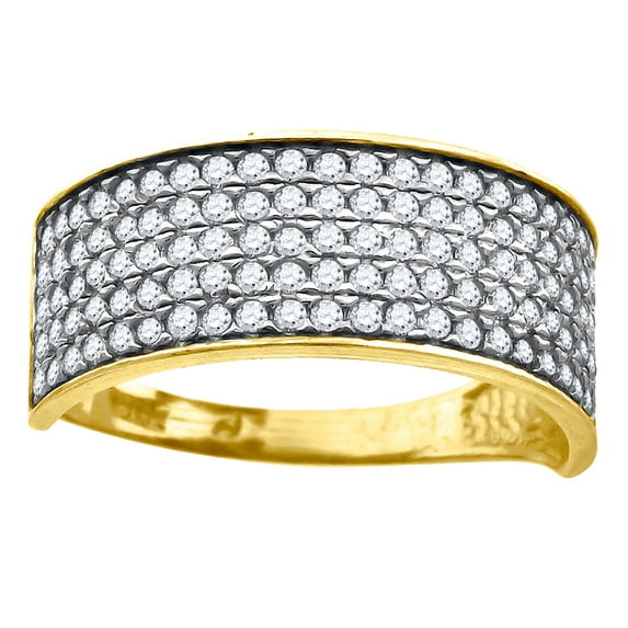 10k Two-tone Gold Womens Round Cubic Zirconia Five Row Engagement Ring Engagement Ring for Women