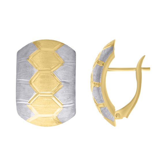10k Two-tone Gold Womens Satin Fashion Latch Back Earrings