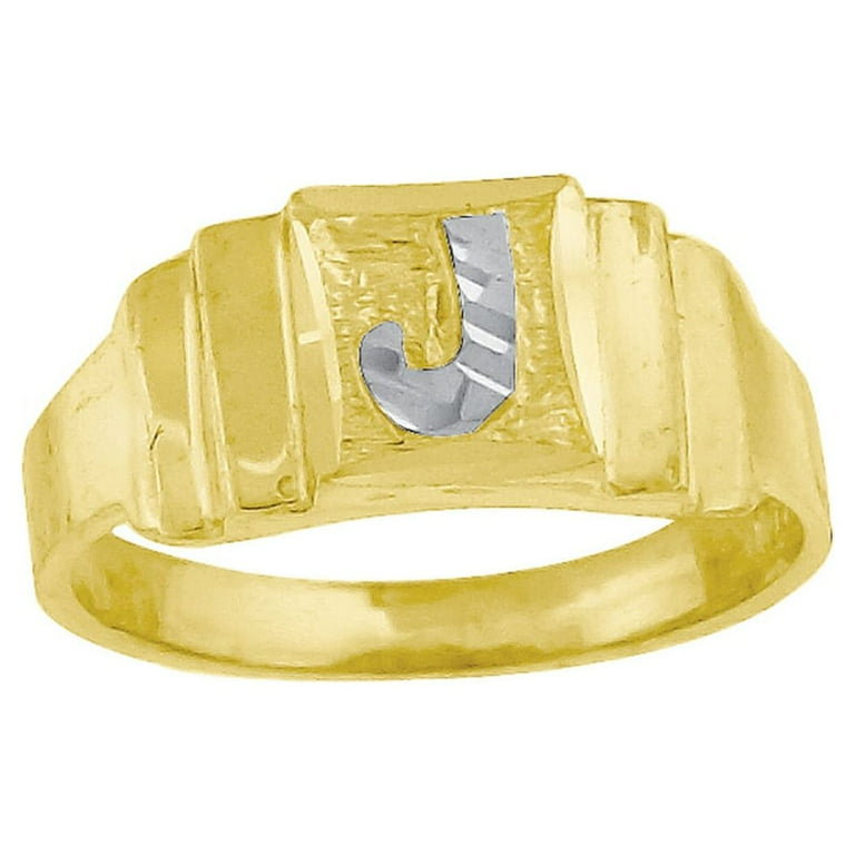 J name gold ring deals