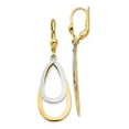 thumbnail image 1 of 10k Two-tone Oval Leverback Tear Drop Earrings, 1 of 3