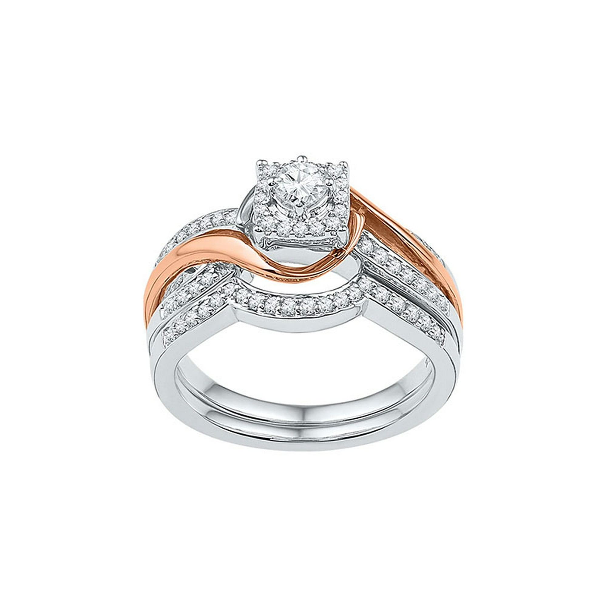 Diamond Engagement Ring 1 ct tw Round 10K Two-Tone Gold