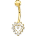 thumbnail image 1 of 10k W/Cz Heart Belly Dangle (26x10) 10k Yellow Gold, 1 of 3