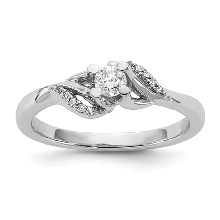 10k WG Diamond Ring Rd 1-.17ct , 10 - .004ct - Dia:G Mel:S45