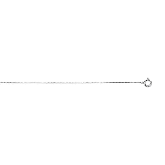 10k White Gold 0.45mm Classic Box Chain With Lobster Clasp Necklace 18 Inch Chain Necklace for Women and Men