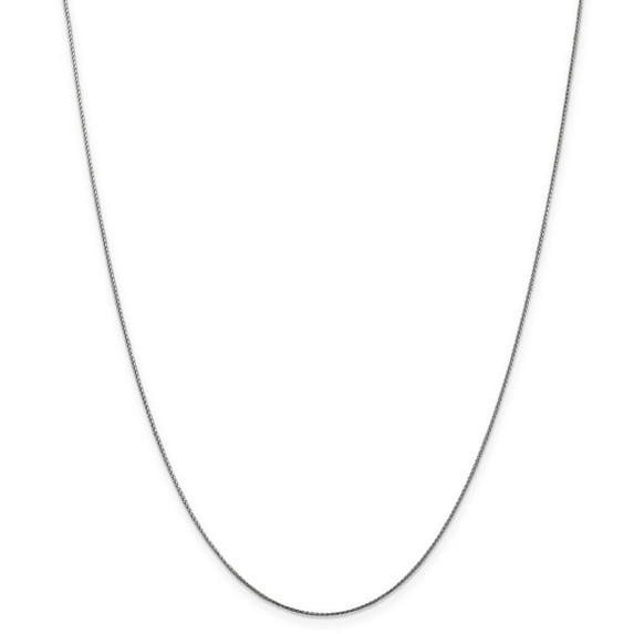 10k White Gold 0.65mm Sparkle-Cut Wheat Chain Necklace - 1.4 Grams - 20 Inch