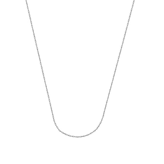 10k White Gold 0.85mm Light Weight Rope Chain Necklace Lobster Claw Closure - .9 Grams - 18 Inch