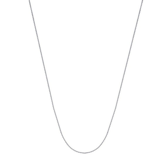 10k White Gold 0.8mm Sparkle-Cut Cable Chain Necklace With 5mm Spring Ring Closure - 24 Inch