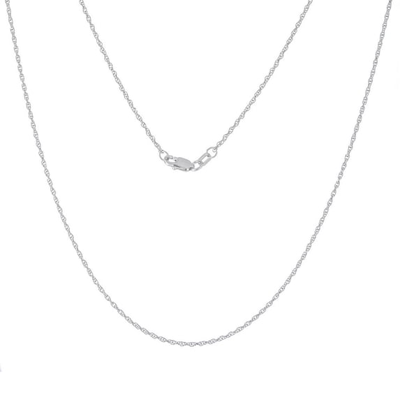 10k White Gold 1.05mm Double Rope Sparkle-Cut Lobster Claw Closure - 1.7 Grams - 16 Inch