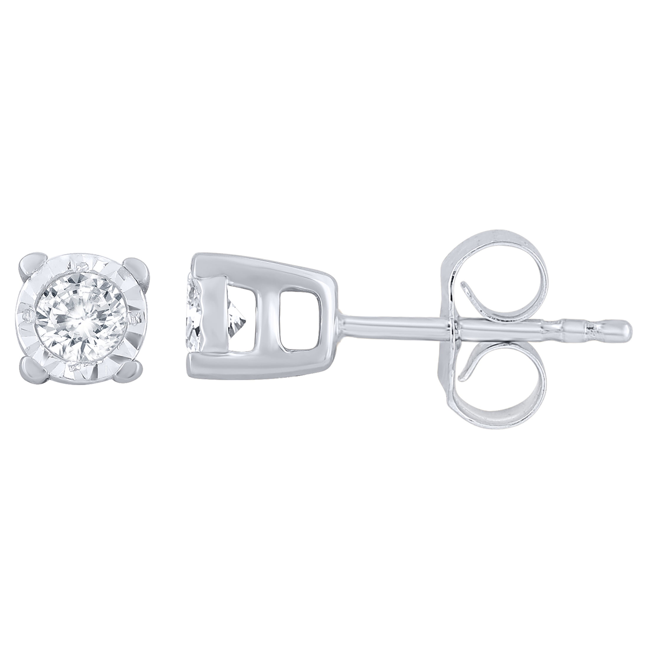 10k White Gold 1/10 Ct.T.W. Diamond Stud Earring