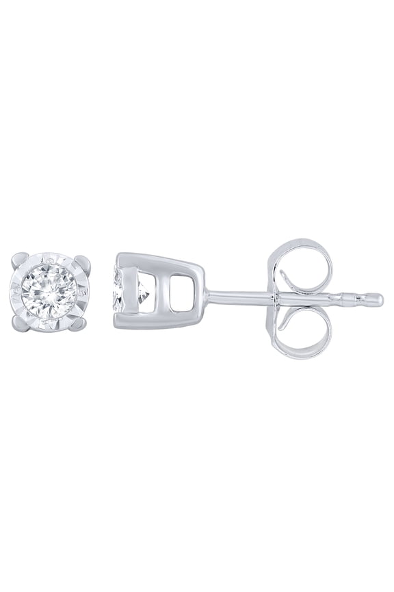 10k White Gold 1/10 Ct.T.W. Diamond Stud Earring