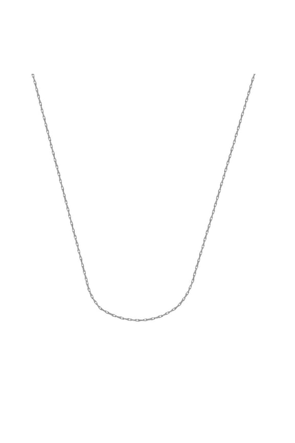 10k White Gold 1.2mm Light Weight Rope Chain Necklace 5.5mm Spring Ring Closure - .7 Grams - 16 Inch