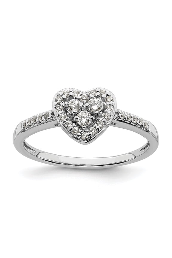 10k White Gold 1/4 carat Lab Grown Diamond VS/SI+ G+ Complete Cluster Engagement Ring