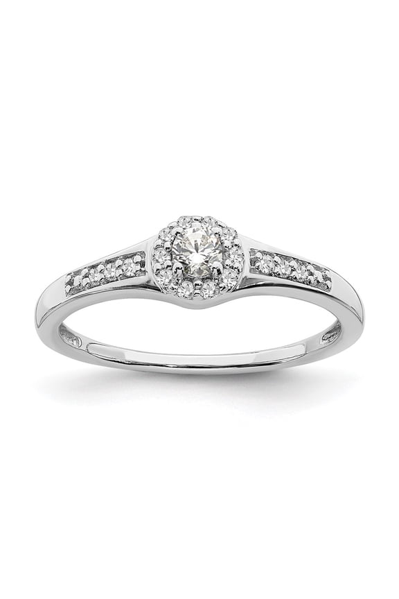 10k White Gold 1/5 carat Lab Grown Diamond VS/SI+ G+ Complete Cluster Engagement Ring