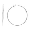 thumbnail image 1 of 10k White Gold 1.5mm Shiny Round Tube Hoop Earrings, Diameter 25mm, 1 of 4