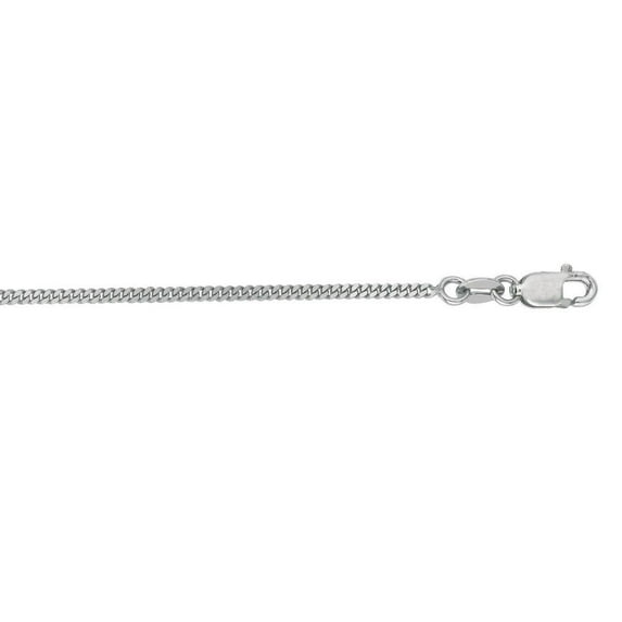 10k White Gold 1.5mm Sparkle-Cut Gourmette Chain With Lobster Clasp Necklace - 2.4 Grams - 16 Inch