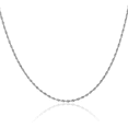 thumbnail image 1 of 10K Solid White Gold 1.85mm Quadruple Rope Chain Twisted Link Necklace, 1 of 4
